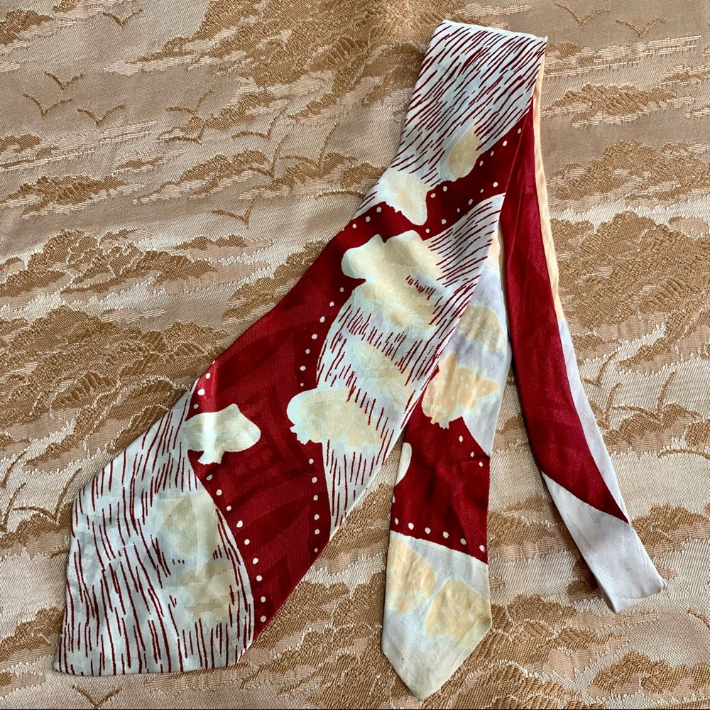 40s strawberry Fields Satin Novelty Tie